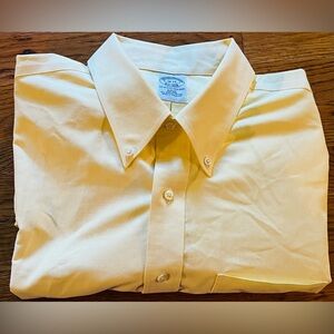 Brooks Brothers LS Dress Shirt, Slim Fit, Yellow, size 18/34, EUC